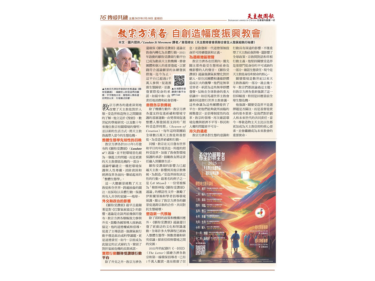 教宗方濟各自創造幅度振興教會